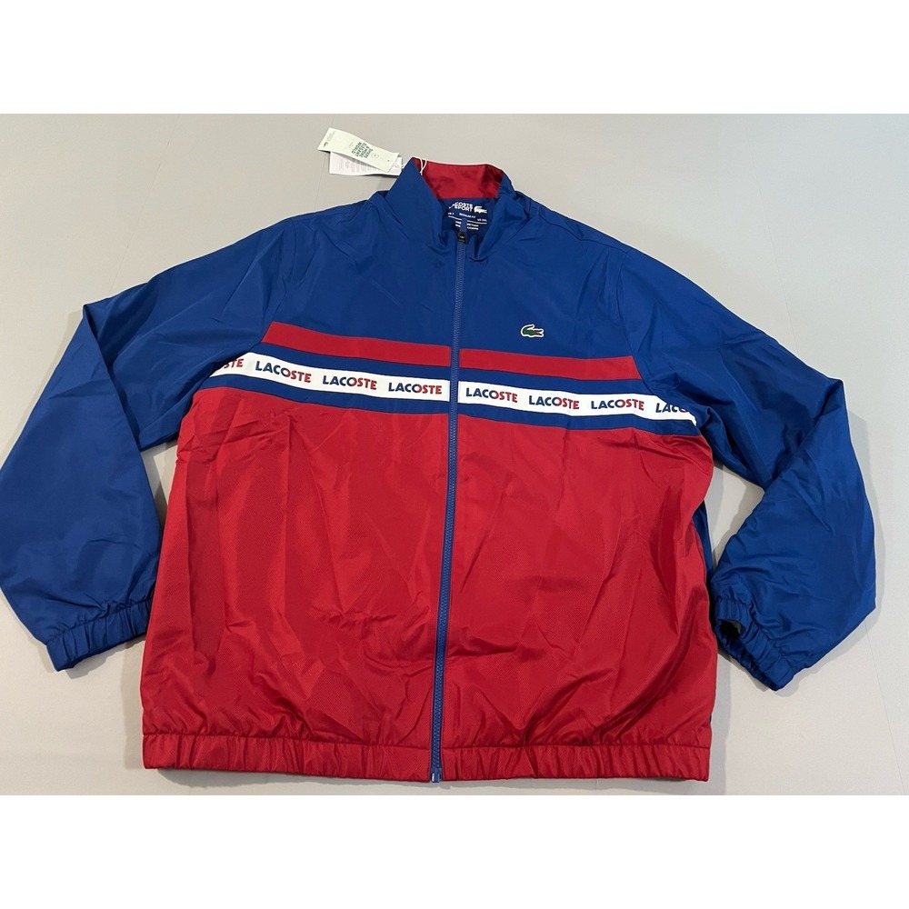 Lacoste Sport Full‎ Zip Tennis JACKET Hoodied  2XLBlue/red  Lightweight